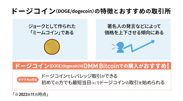ドージコイン（DOGE/dogecoin）の特徴とおすすめの取引所