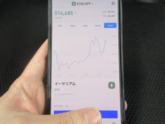 BitTradeのイーサリアムの取引画面