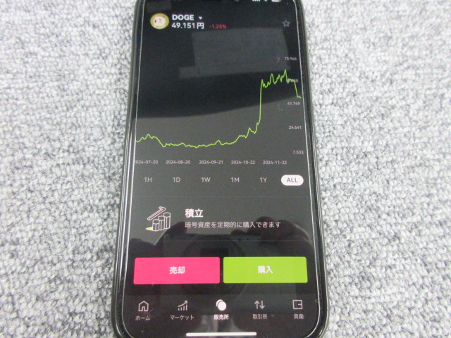 OKJのドージコインの取引画面