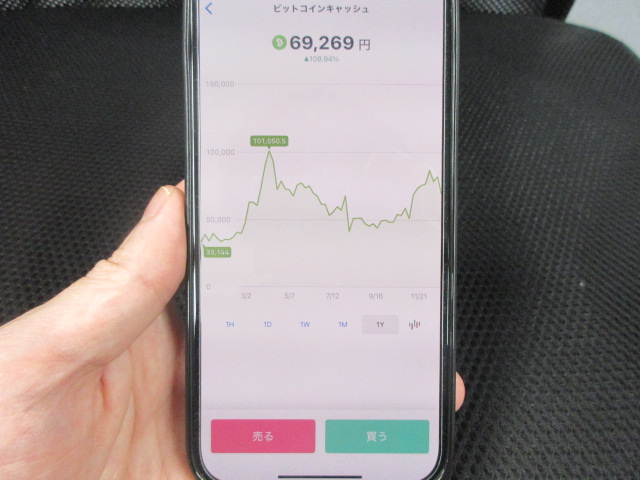 bitFlyerのビットコインキャッシュの取引画面