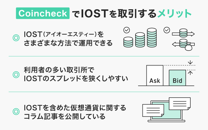 CoincheckでIOSTを取引するメリット