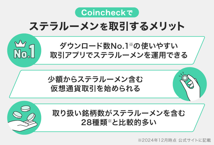 Coincheckでステラルーメンを取引するメリット